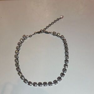 Sabika Silver Necklace with Sparkling Accents